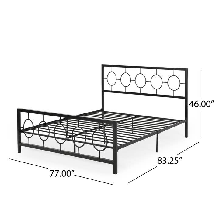 39F Inc. - Wholesale Bedroom Furniture - King size Classical Metal Bed Frame with Circular -Canada1