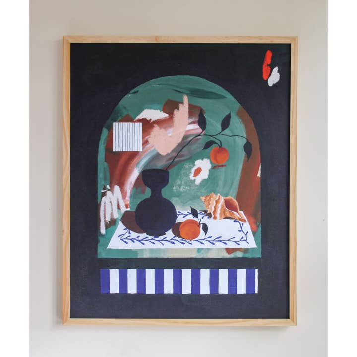 Art Print - Abstract Still Life in Green Arch for wholesale by Christine Cover