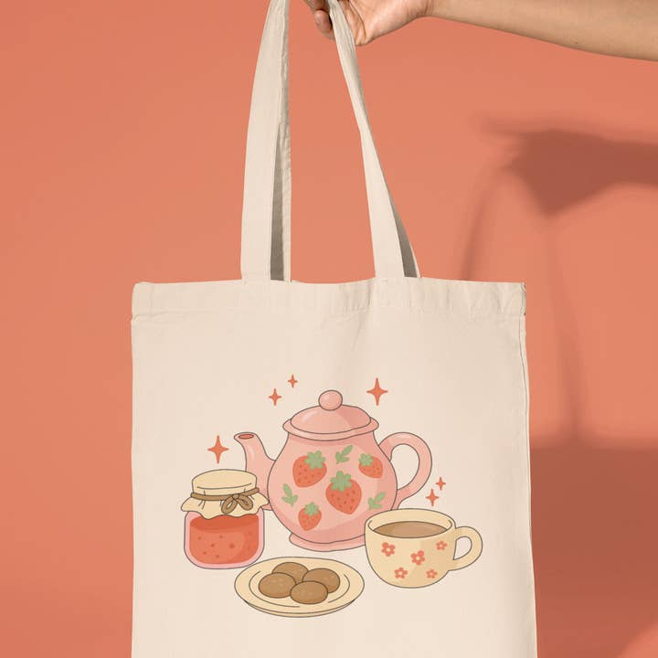Borsa Tote Tè alla Fragola per la vendita all'ingrosso da parte di amarieacreates