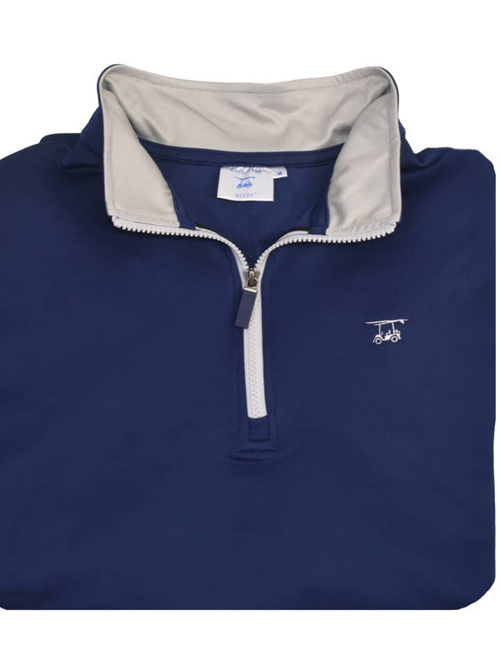 Dogwood Quarter Zip- Solid Medieval for wholesale by Bald Head Blues
