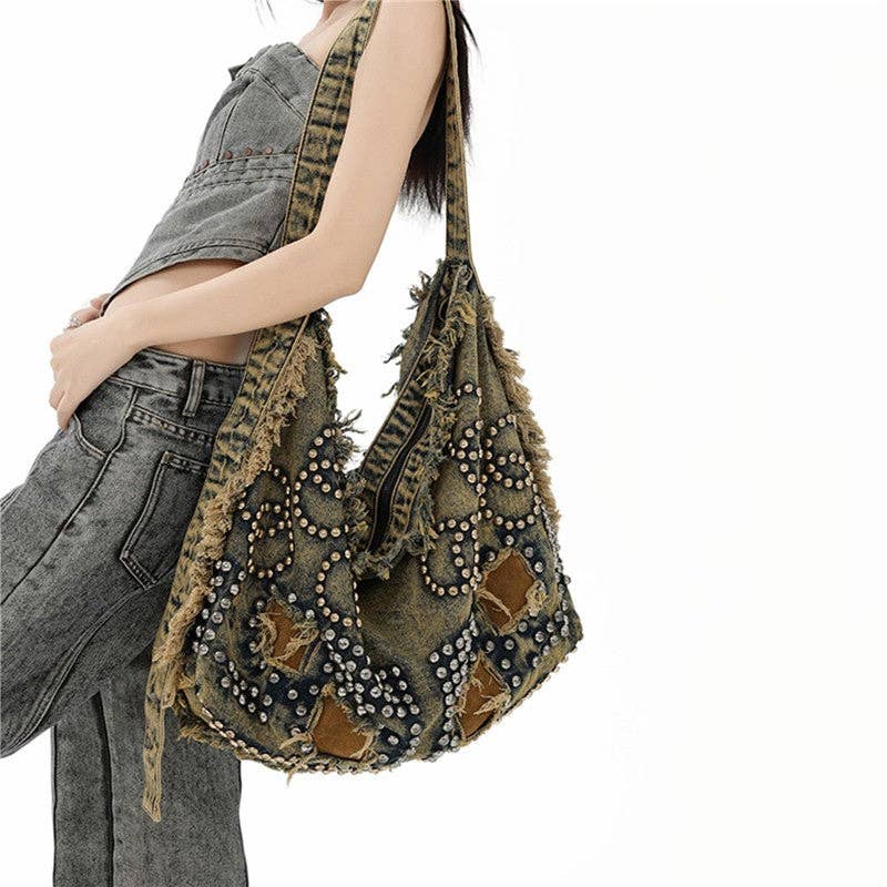 Yellow Large Capacity Shoulder Tote Bag for wholesale on Faire1