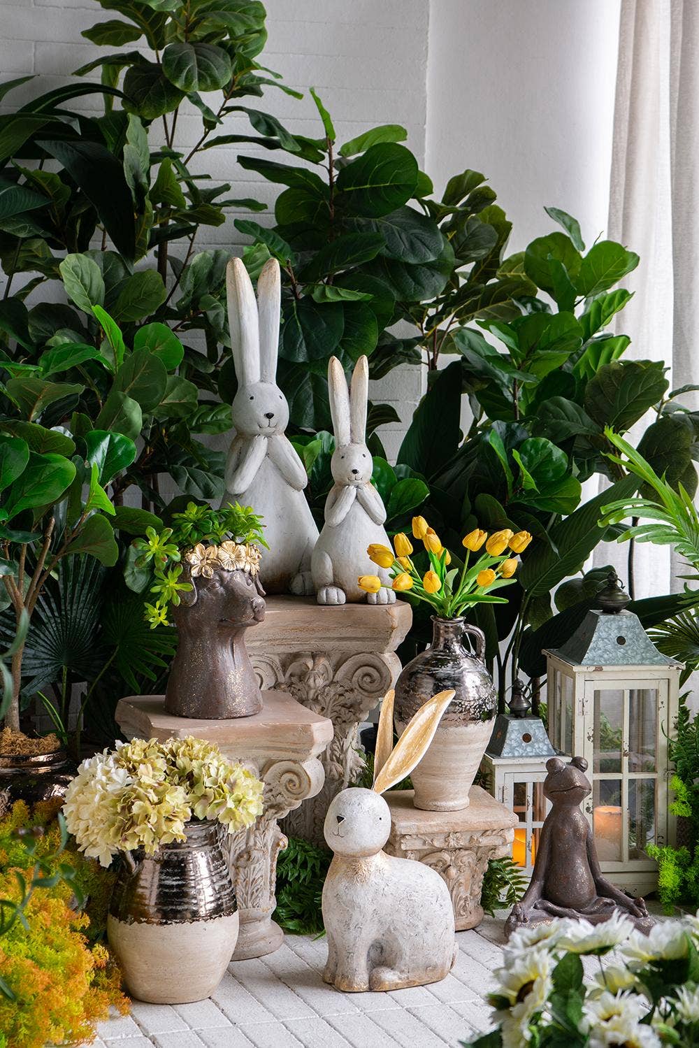 A&B Home Group Inc. - Wholesale Vase - D8x15" Wide Terracotta Jug Vase w/ Metallic Bronze & Tan5