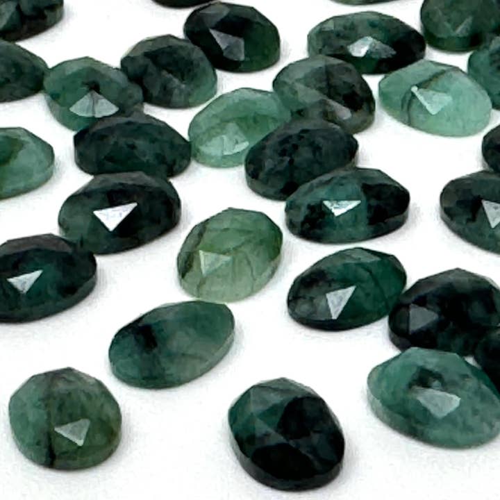 10 st naturliga smaragdrosfasetter, lösa ädelstenar, ringstenar, 9x7mm - 10x7,5mm för wholesale av Akstar Gems