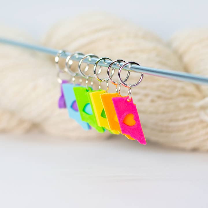 Volunteer State Love Tennessee Stitch Markers for wholesale by Blue Bird Makery