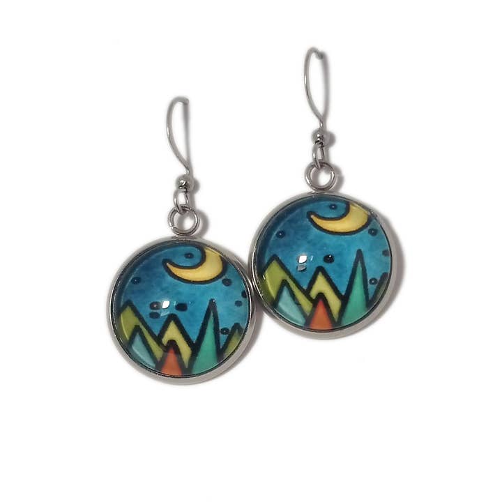 Earrings - Moonlit Night for wholesale by Sarah Angst Art