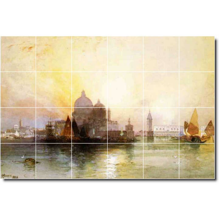 Decorazione murale con piastrelle in ceramica Waterfront PT06320 per la vendita all'ingrosso da parte di Picture-Tiles.com