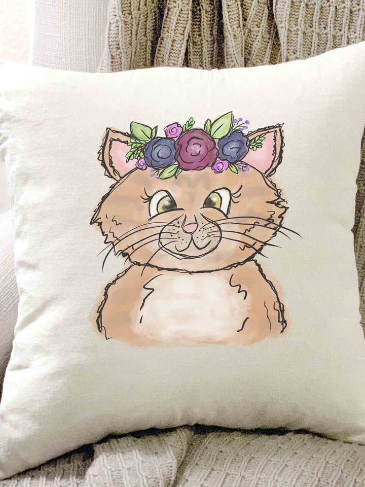 Cat Pillow Cover NO INSERT for wholesale by Cali Boutique Wholesale