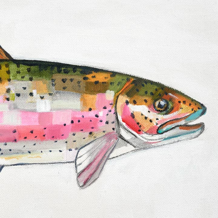 Truta arco-íris - impressão a tinta de arquivo de pintura original por atacado de SheilaDunnArt