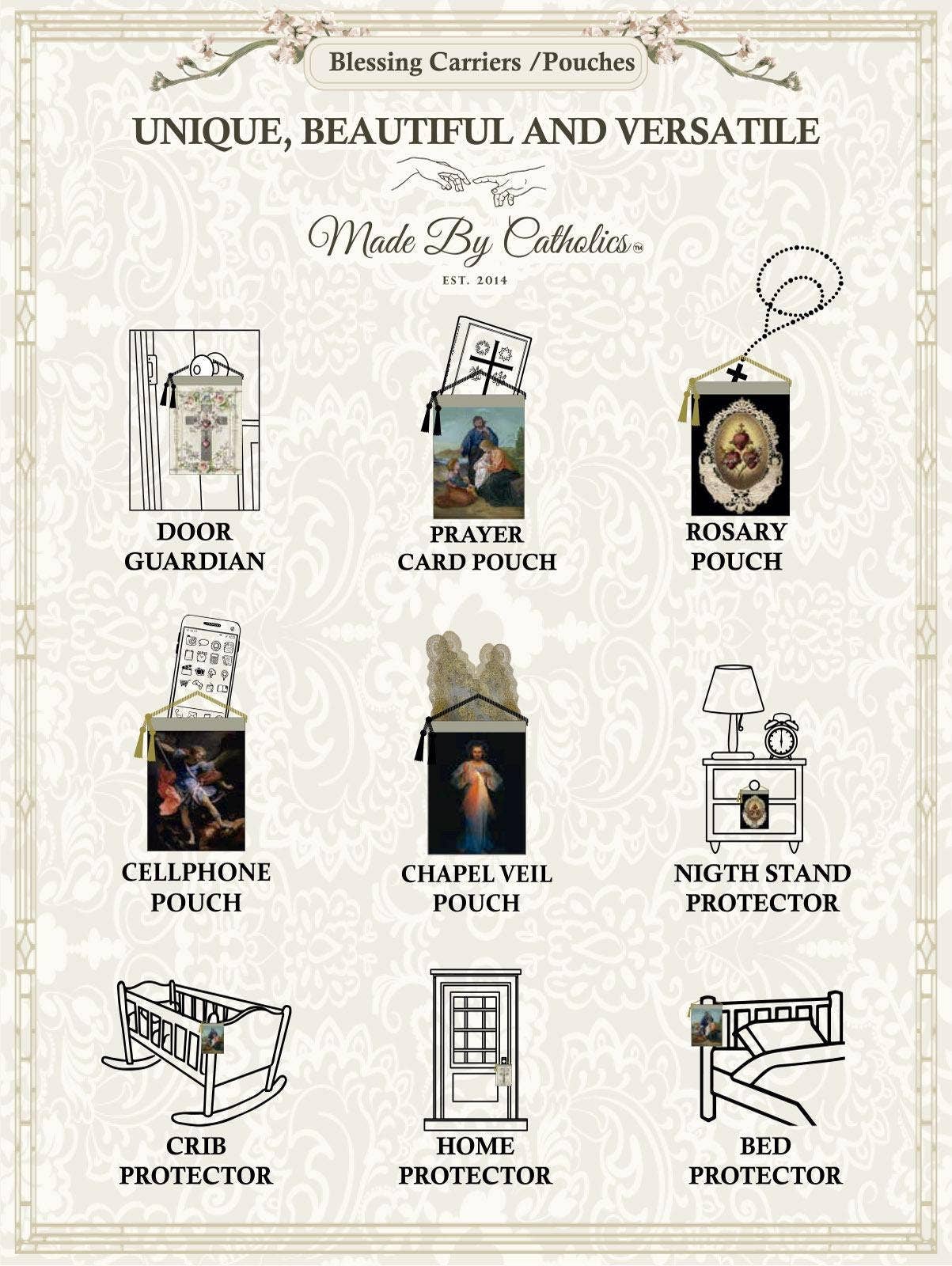 Made By Catholics - Wholesale Religious Card - CARMELITE BROWN SCAPULAR Velvet Blessing Carrier, Hd Image3