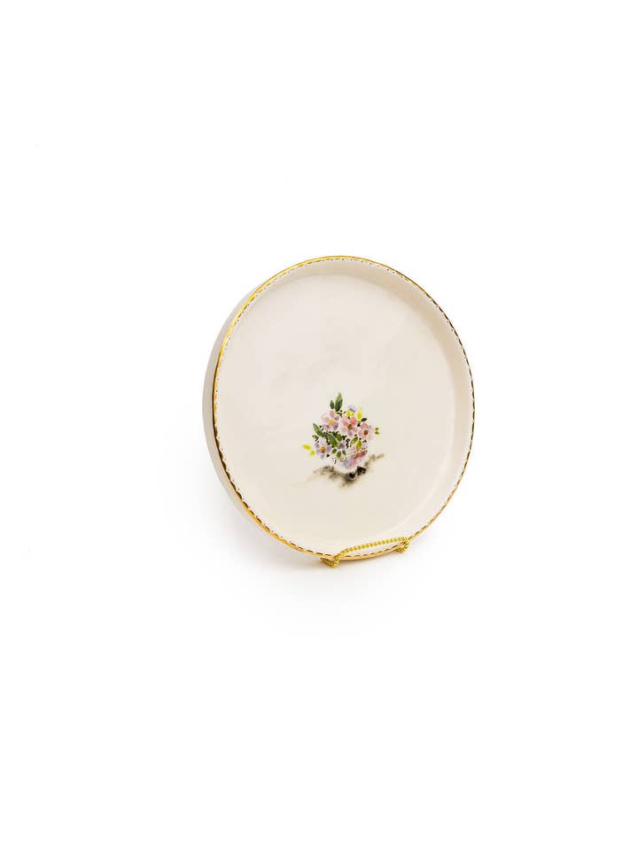 Håndmalede blomstrede tallerkener 10" for engroshandel hos Flair Interiors