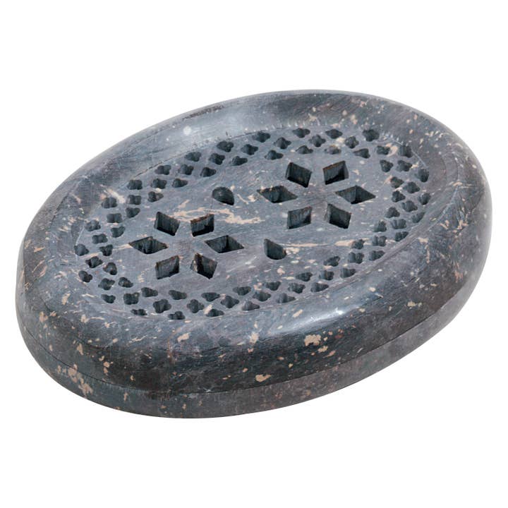 Large Oval Cut-out Soapdish - Soapstone for wholesale by Triloka