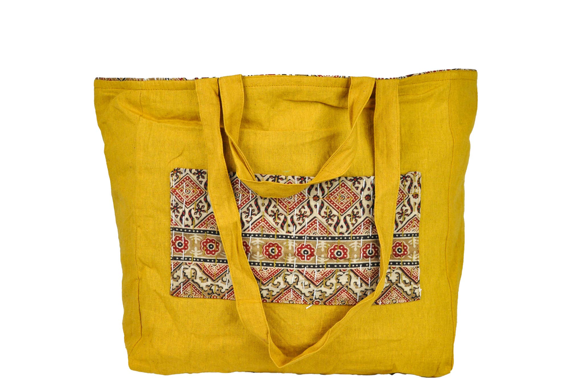 Zumki - Wholesale Tote Bag - Women's - Reversible Kantha Cotton Shopping Shoulder Tote Bag9