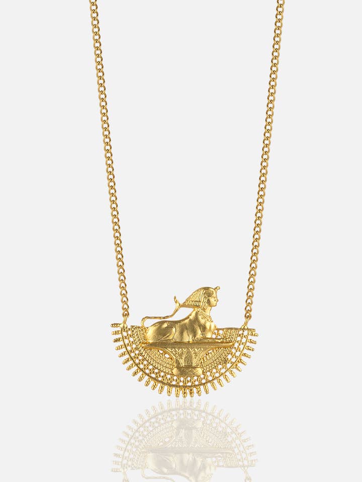 Golden Sphinx Pendant Necklace for wholesale by Shinyland Llc dba Aquadan.co (Wholesale)