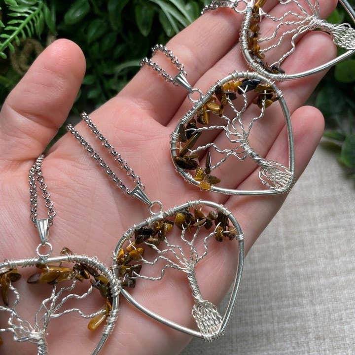 Copper Ashes - Wholesale Pendant/Charm Necklace - Tigers Eye Heart Tree of Life Necklace4