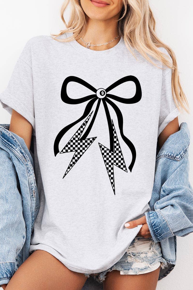 COLORBEAR - Wholesale T-Shirt (Graphic) - Women's - Lightning Bolt Bow Graphic Plus Heavy Cotton Tee18