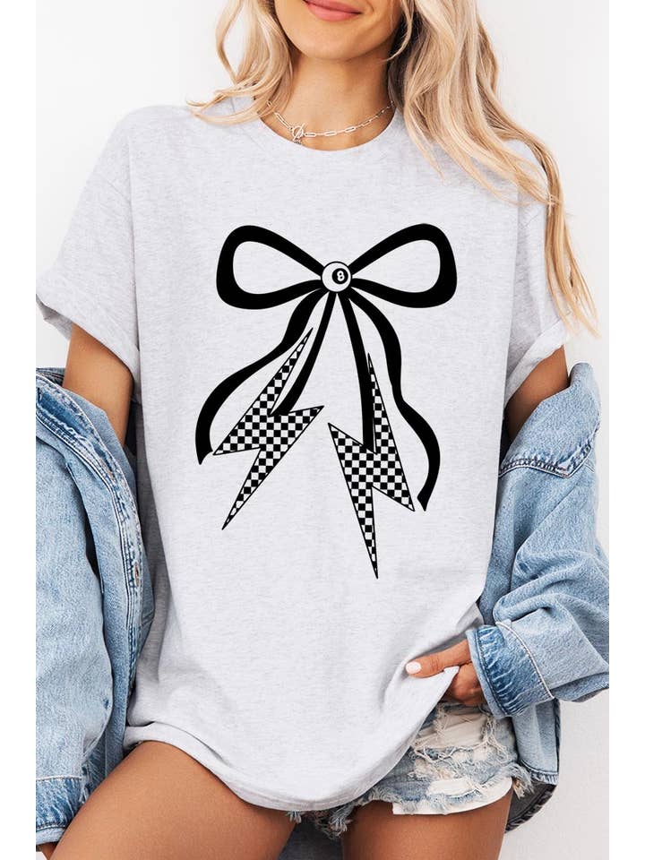 COLORBEAR - Wholesale T-Shirt (Graphic) - Women's - Lightning Bolt Bow Graphic Plus Heavy Cotton Tee18