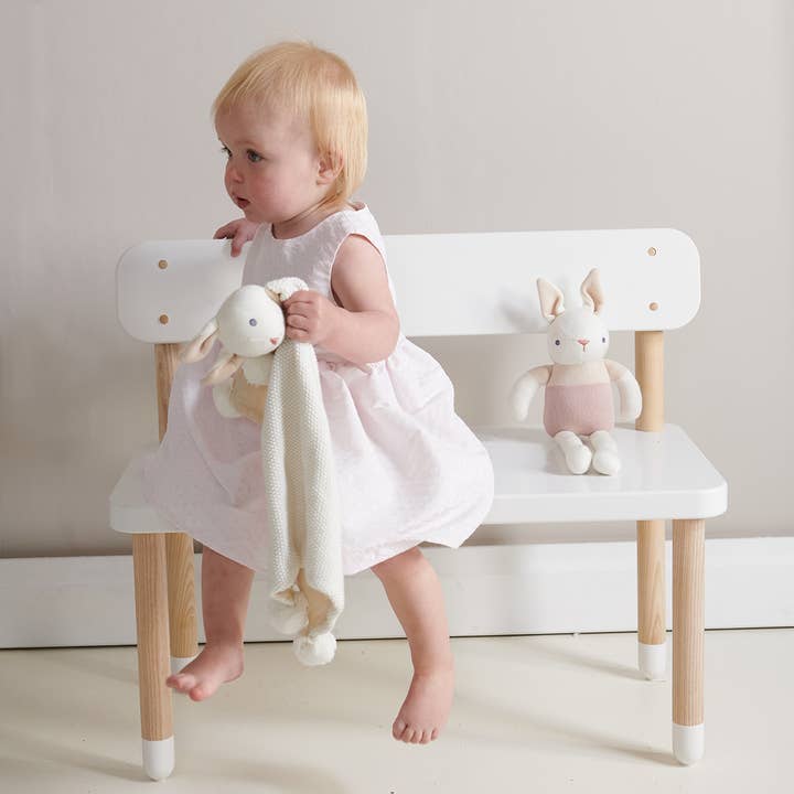ThreadBear Design UK/EU - Wholesale Security/Cuddle Blanket - Baby - Baby Threads Cream Bunny - Organic Comforter 25cm