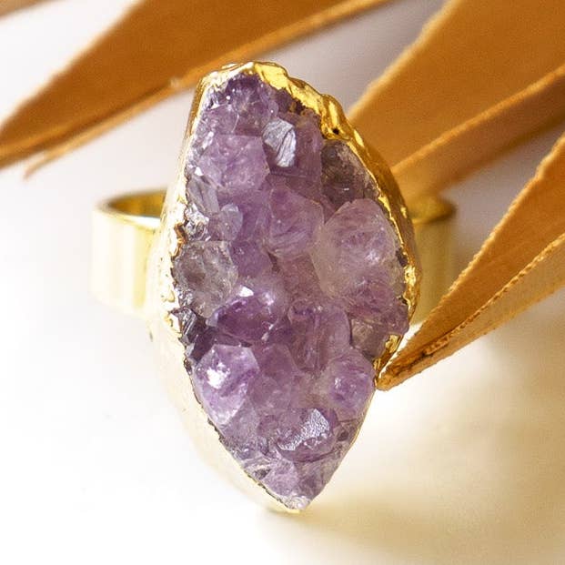 Bali Queen - Vente Bague de cocktail/de cérémonie - Bague Druzy Devi0