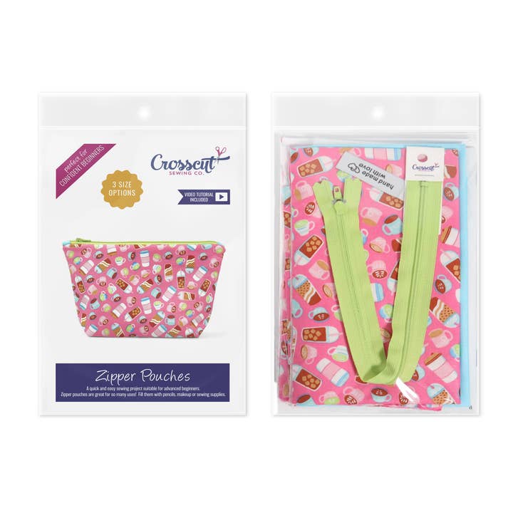 Crosscut Sewing Co. - Wholesale Craft Sewing Kit - Zipper Pouch Sewing Kit - Sewing Project Kit with Fabric for Beginners24