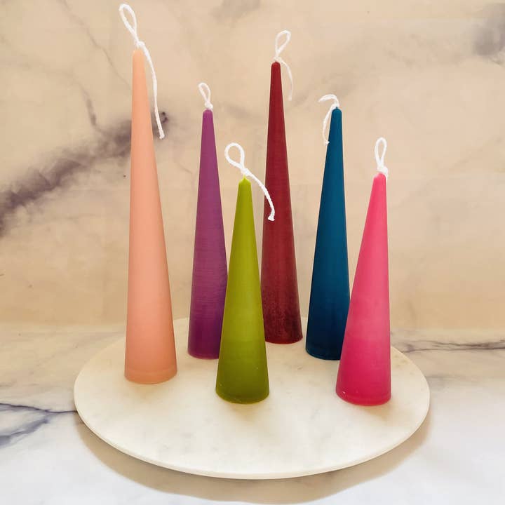 Maple + Love - Wholesale Tapered Candle/Candlestick - Neutrals Slim Cone Taper Beeswax Candle