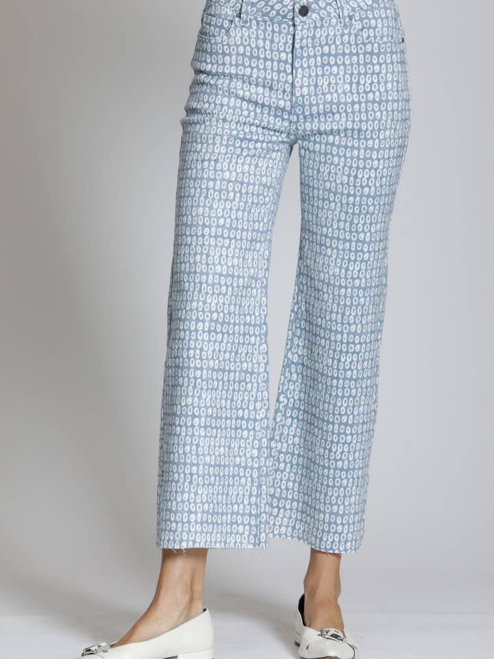 Bred Ben Afgrøde Jeans - BLÅ/HVID for engroshandel hos APNY