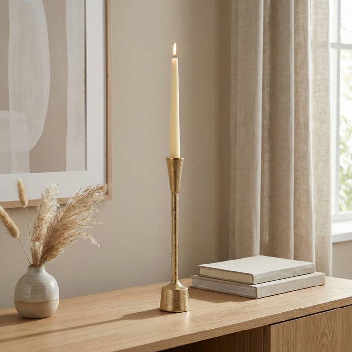 Porte-bougie Gold Spartan 16"" pour la vente par India Handicrafts Inc