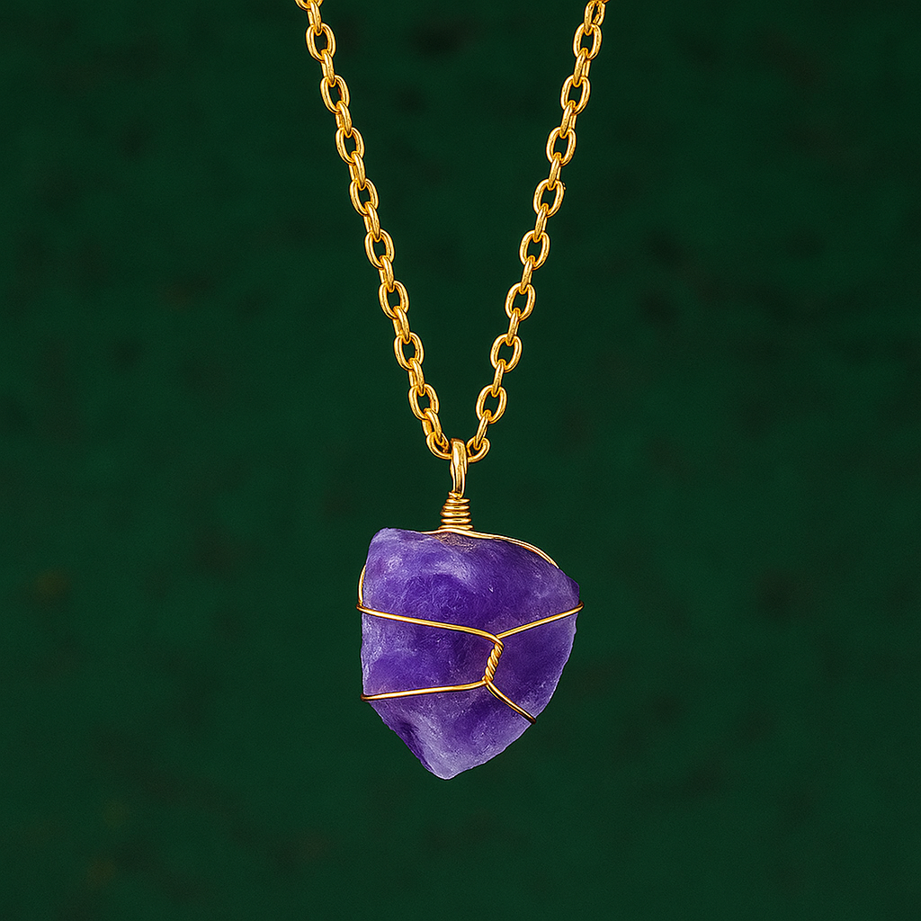 Moon Rituals - Vente Colliers à pendentif - Collier en Cristal Brut avec Chaîne en Or – Choisissez Votre Pierre : Quartz Clair, Améthyste, Quartz Rose, Aigue-Marine & Cadeau de Cristal de Noël12