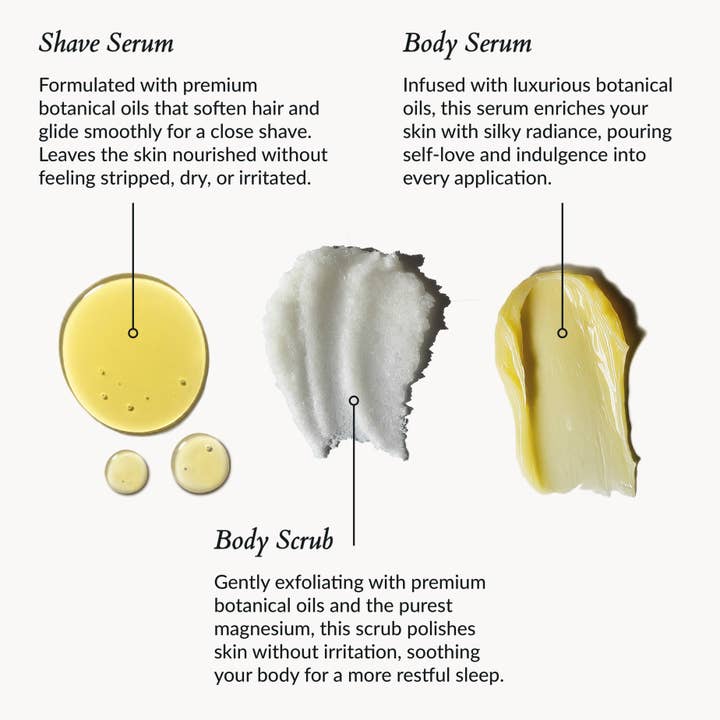 Jazeena - Wholesale Bath & Body Set - 3-pc Self-Care Mini Ritual Set | Scrub, Shave, Candle4