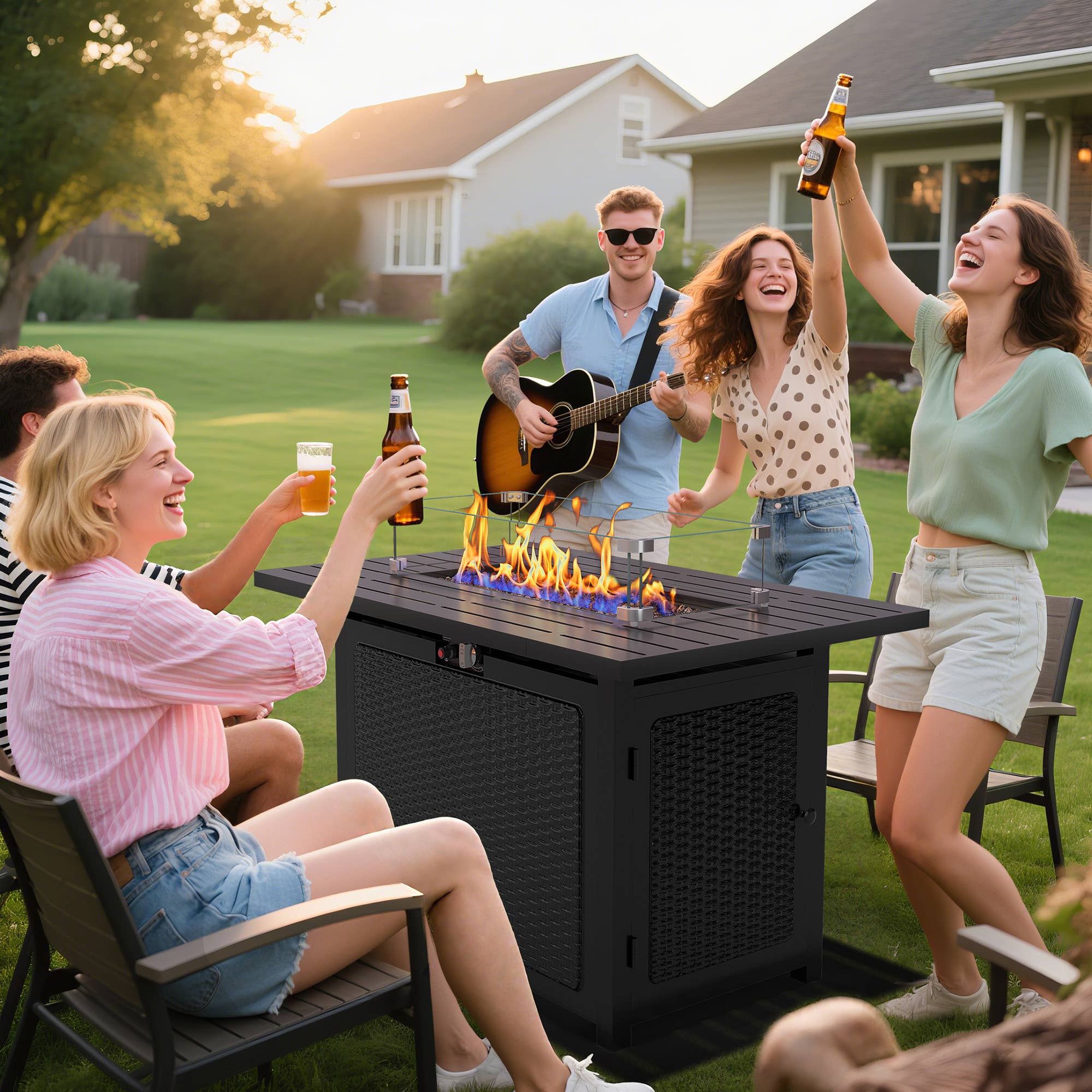 Heynemo - Wholesale Fire Pit - Propane Fire Pit Table, 50000 BTU Gas Fire Pits Table10