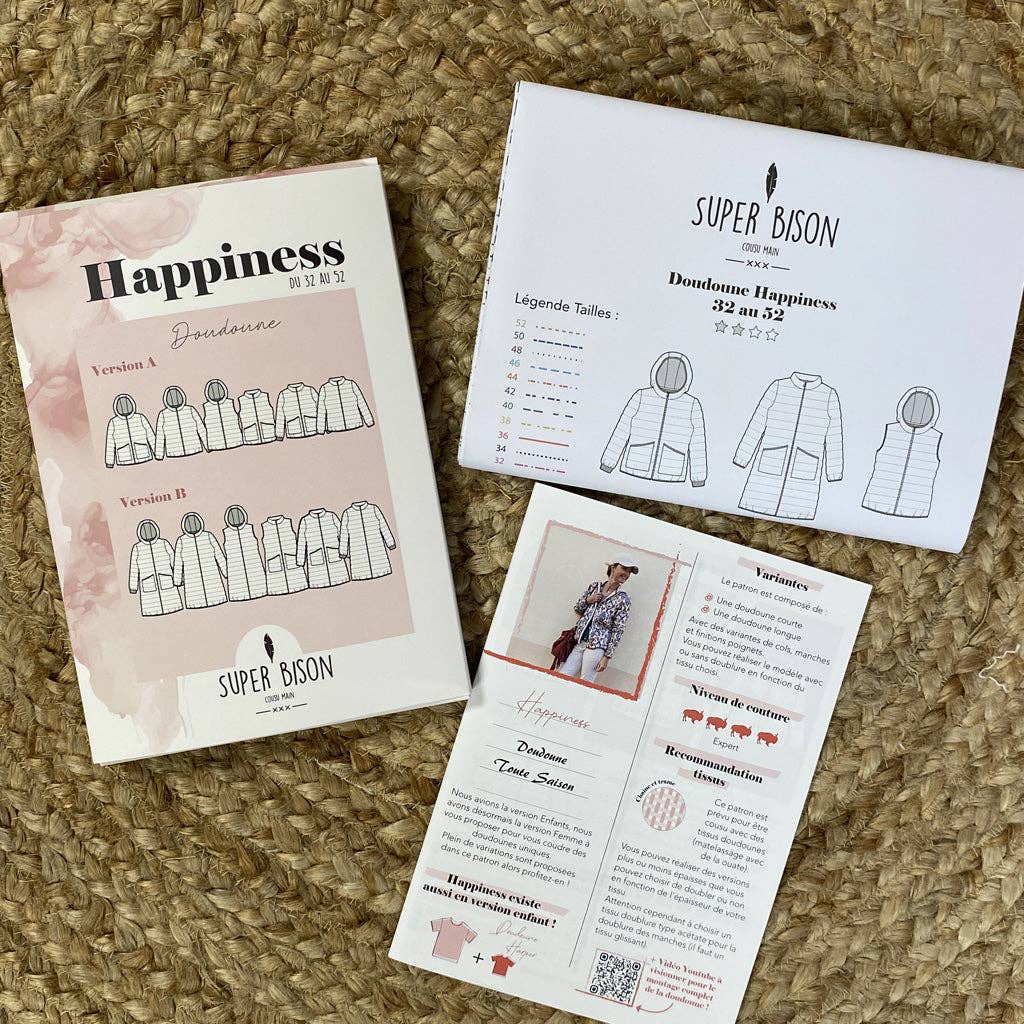 Super Bison - Wholesale Craft Sewing Kit - Happiness Puffer Jacket Pattern from size 32 to 521