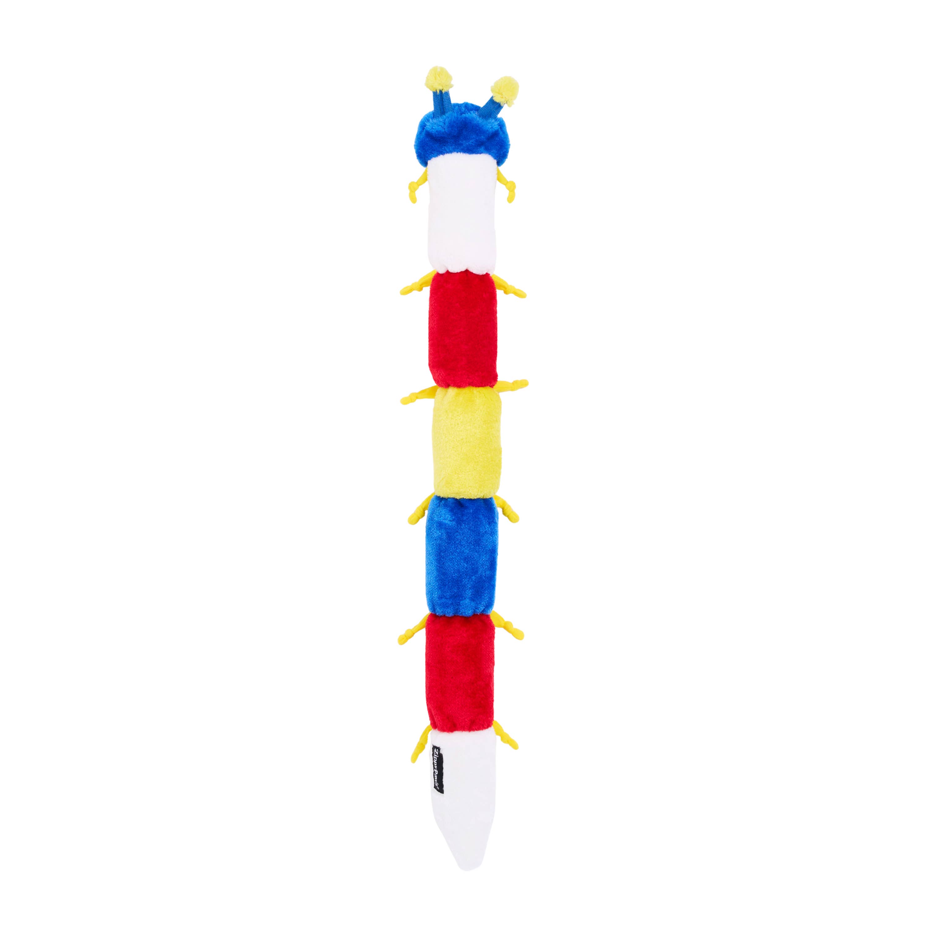 ZippyPaws - Wholesale Pet Toy - Dog - Zippy Caterpillar - Primary Colors2