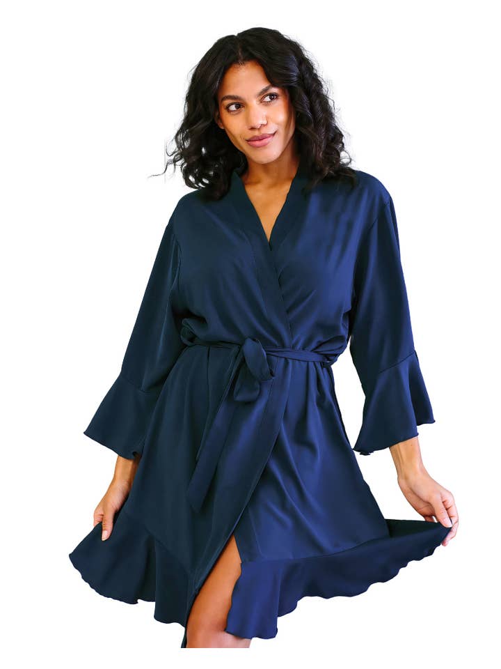 Belle's Design Shop - Wholesale Robe - Women's - Chiffon Satin Ruffle Robe7