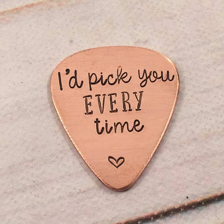 Completely Hammered - Wholesale Music Accessory - "I'd pick you every time" Hand stamped Guitar Pick1