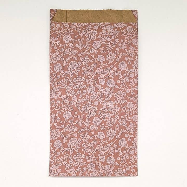 Buste mini 12 x 23+4,5 cm 100 LIBERTY Rosa vintage / Bianco per la vendita all'ingrosso da parte di CHIC&PAPER