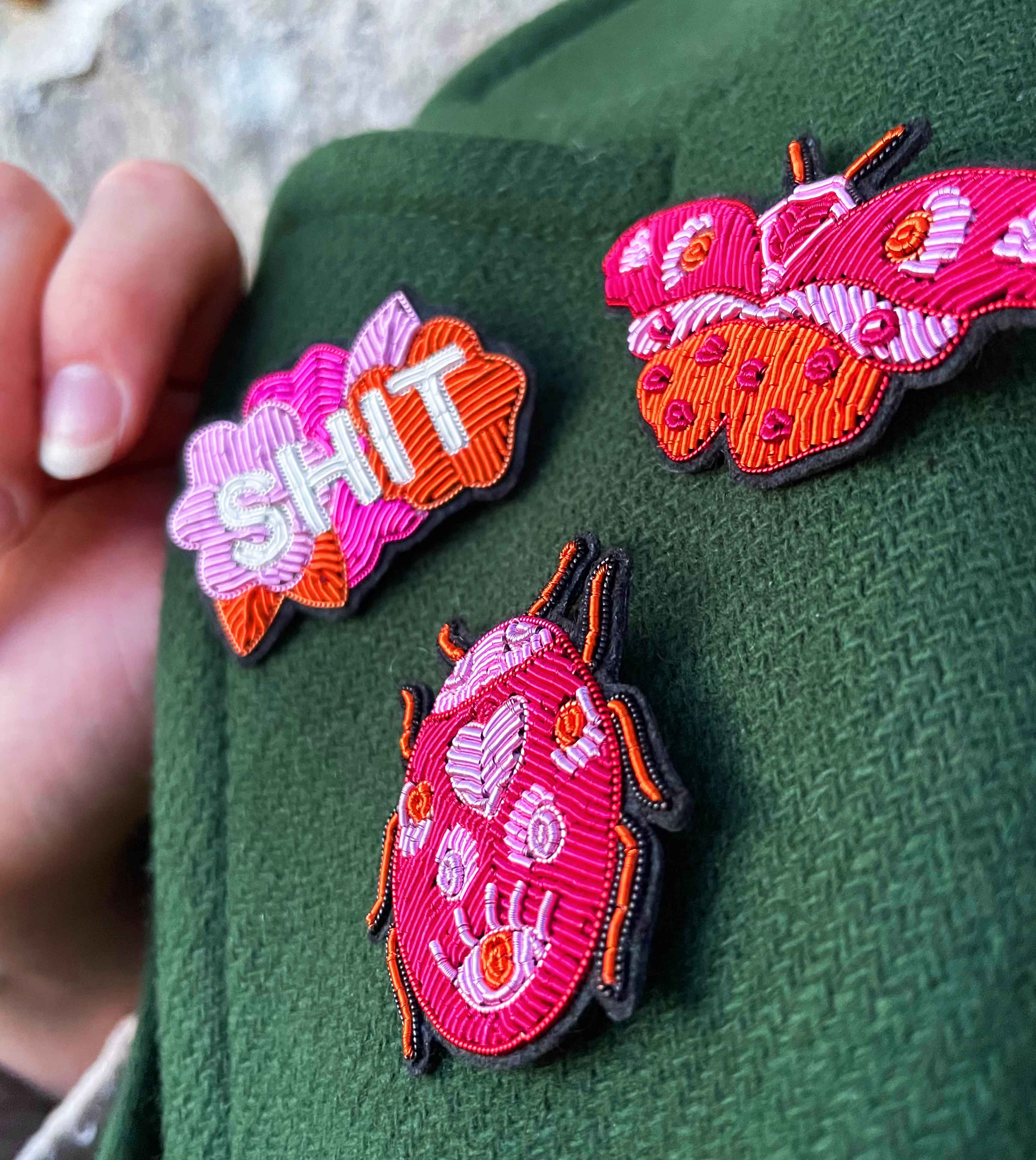 MALICIEUSE - Vendita all'ingrosso Spille - Spilla Farfalla Amore - Ricamo Fatto a Mano Cannetille5