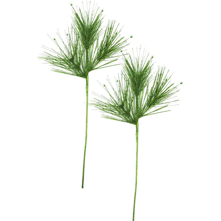 Winterland Inc. - Wholesale Christmas Decoration - 2 Pack of 25" Lime Green Spray Picks with Glitter Enhancements
