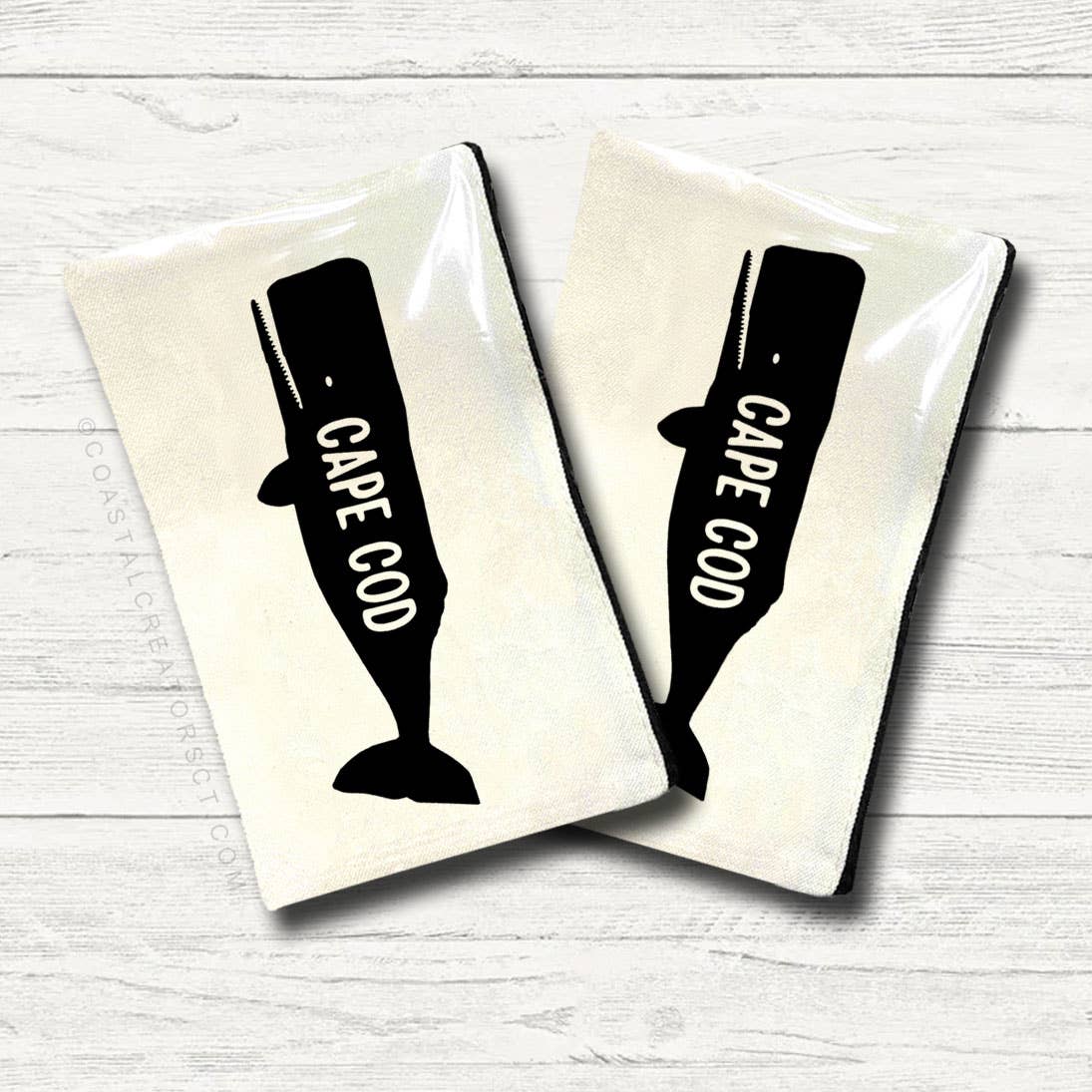 Coastal Creators of Connecticut - Wholesale Pouch - Unisex - Cape Cod Whale Multi-Purpose Canvas Zipper Pouch0