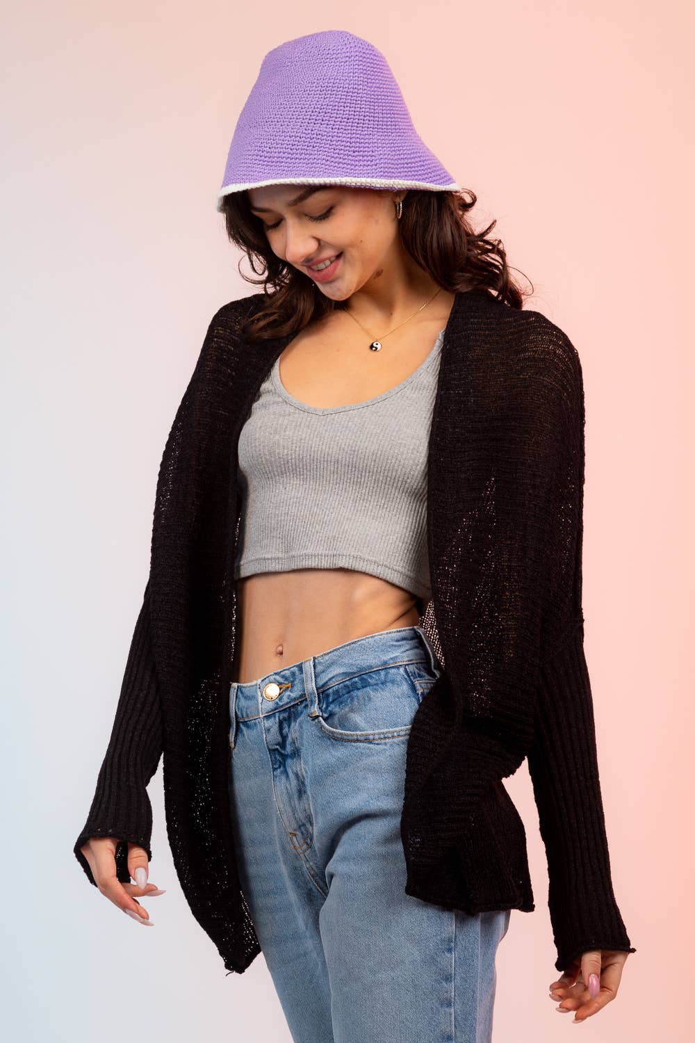 VERY J - Vente Cardigan – femme - Cardigan d'été à manches 12W2591N-Dolman20