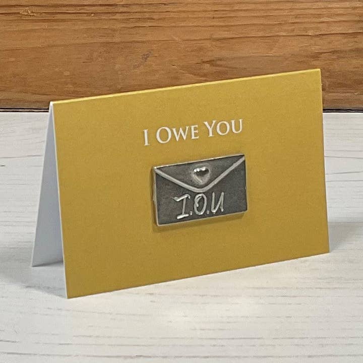 Compton & Clarke - Wholesale Love Card - Love Card - I Owe You Pewter in Teal Color0