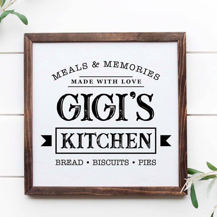 Gigi's Kitchen Meals and Memories Made With Love for wholesale by Rising Tide Vintage