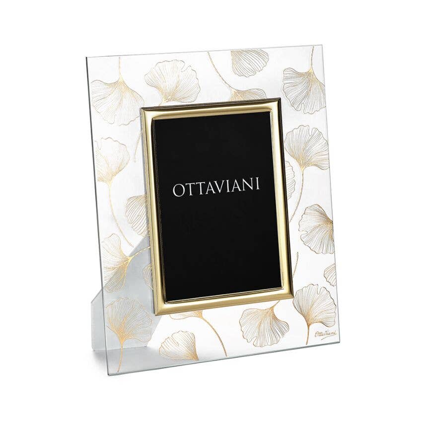 Ottaviani - Wholesale Picture Frame - “Soffio” Crystal Photo Frame with Corn.E Gold