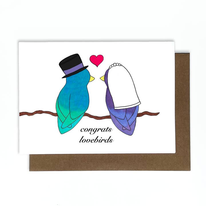 Wedding Lovebirds Greeting Card for wholesale by Cole-Yoni Inc.