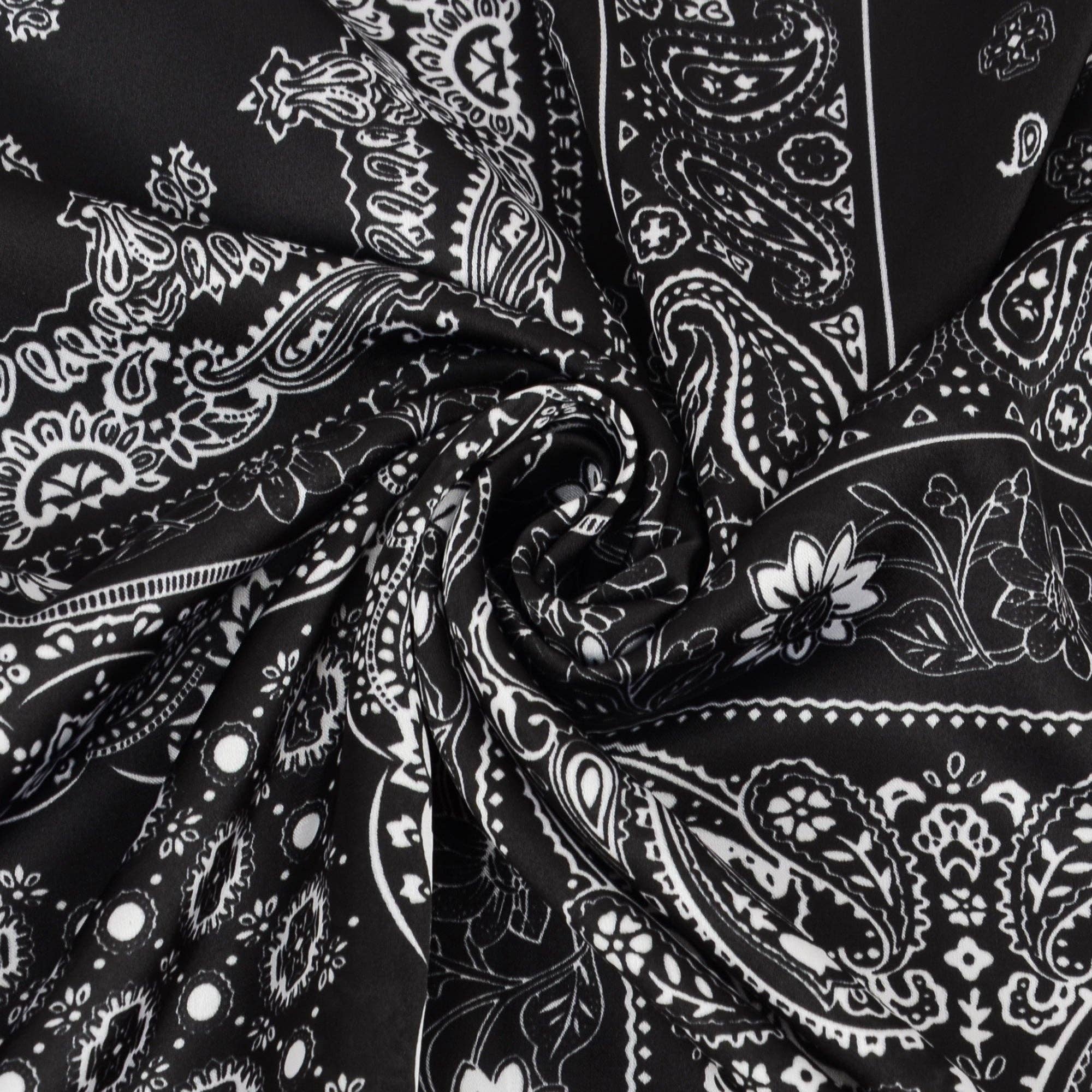 AK Brand - Wholesale Scarf - Women's - Satin Scarf Premium Cashew Print Square Print Neck Head Bag8