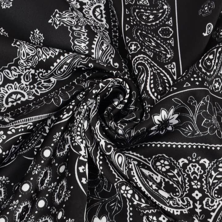 AK Brand - Wholesale Scarf - Women's - Satin Scarf Premium Cashew Print Square Print Neck Head Bag8