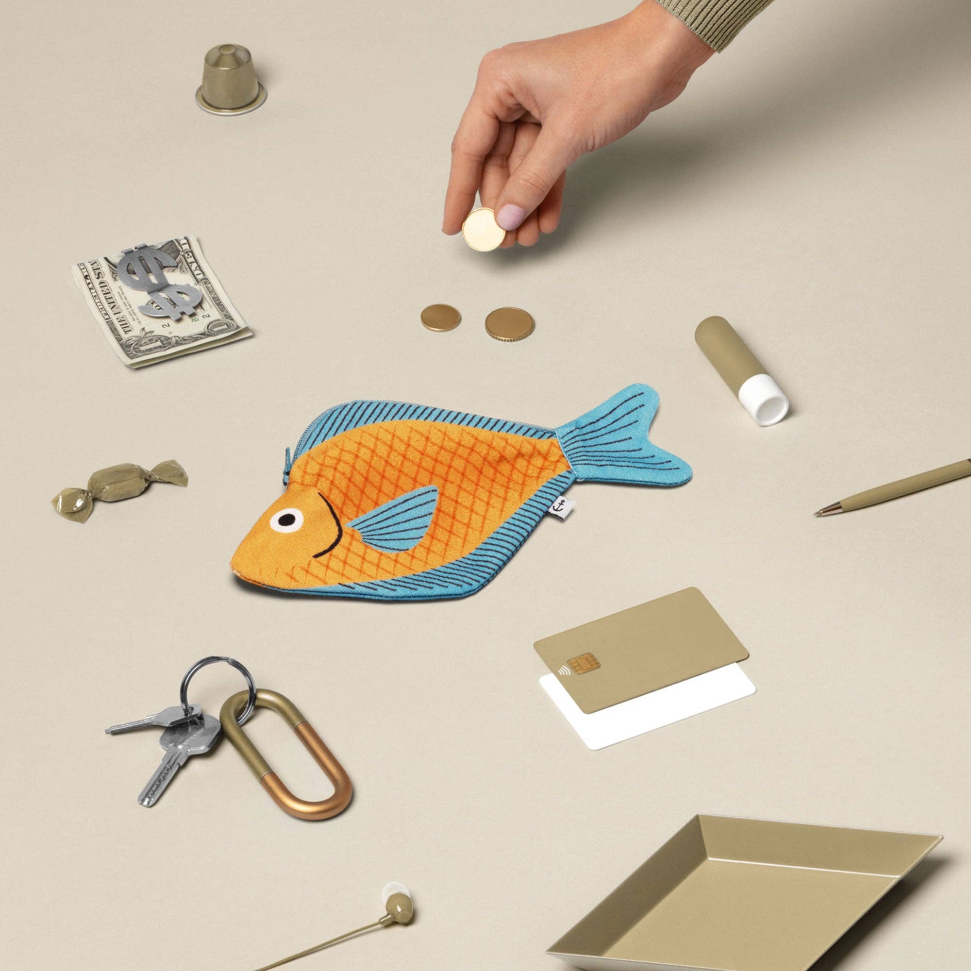 Don Fisher – wholesale Myntväska - Dam – Seabream-gul nyckelring1