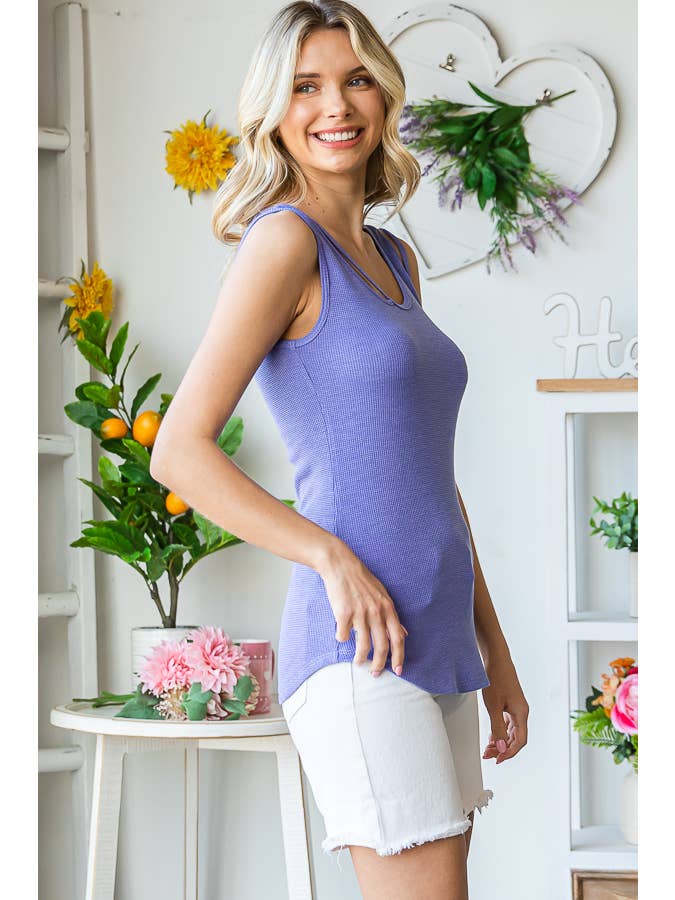 7th Ray - Venta al por mayor Camiseta sin mangas - Mujer - Camiseta sin mangas con detalle de recorte casual para mujer T513013