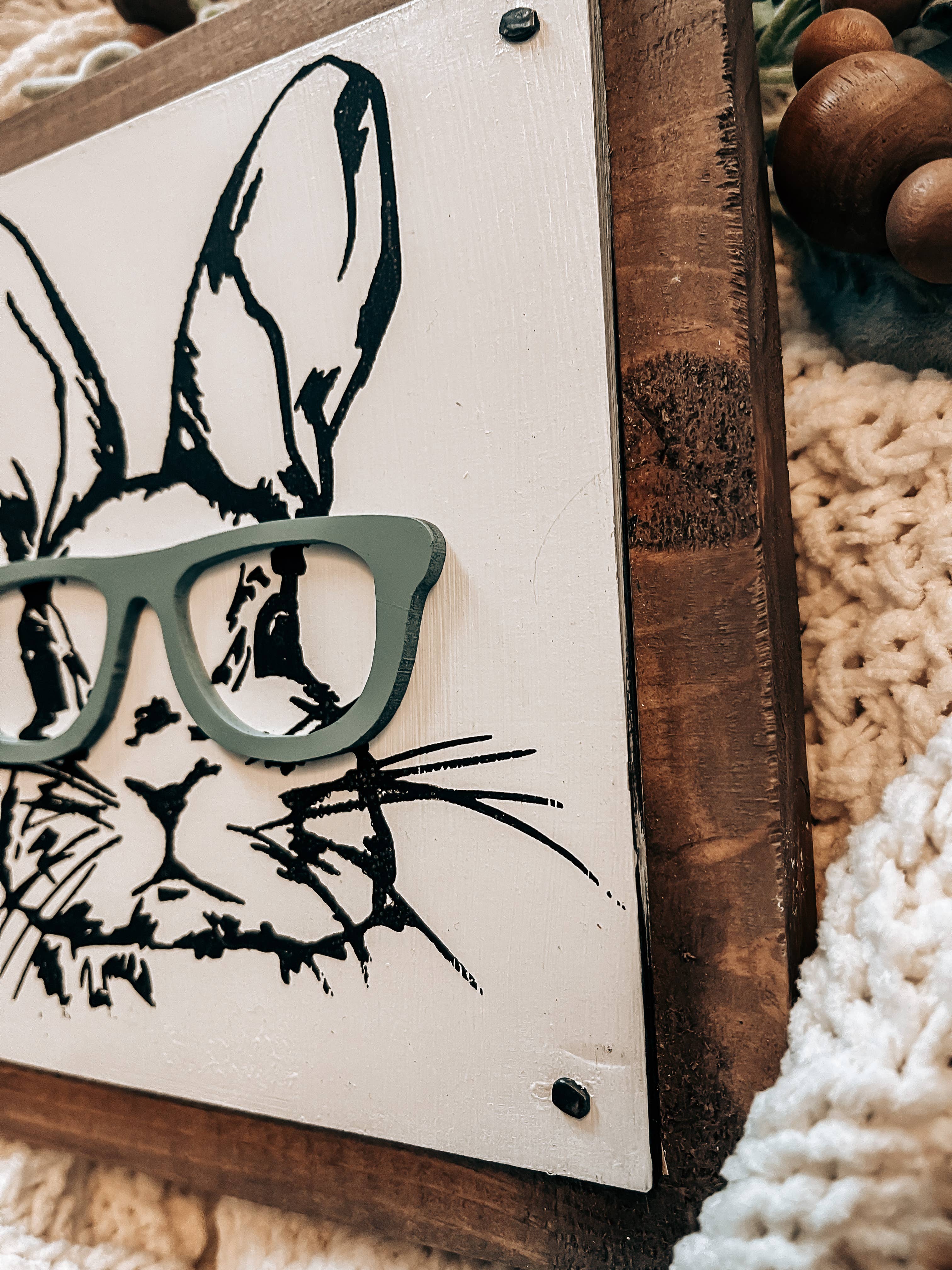The Broken Board - Wholesale Sign - Bunny with glasses 3