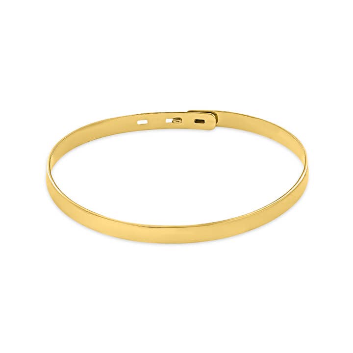 Lisse yellow gold-plated bangle for wholesale by Enomis