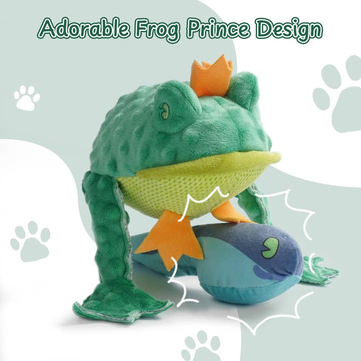 Nocciola - Wholesale Pet Plush Toy - Dog - Nocciola 2 in 1 Frog Prince Plush Dog Toy6