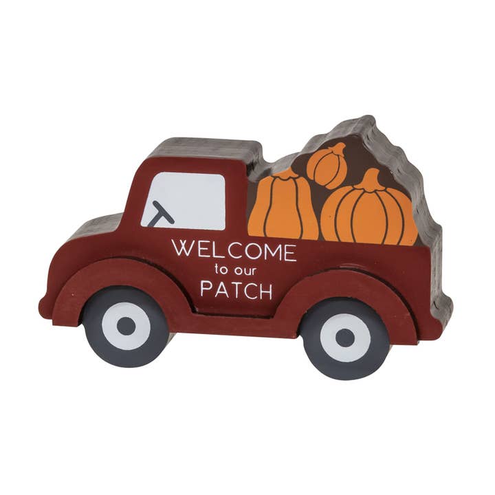 Pumpkin Patch Red Truck Chunky Sitter for wholesale by Col House Designs